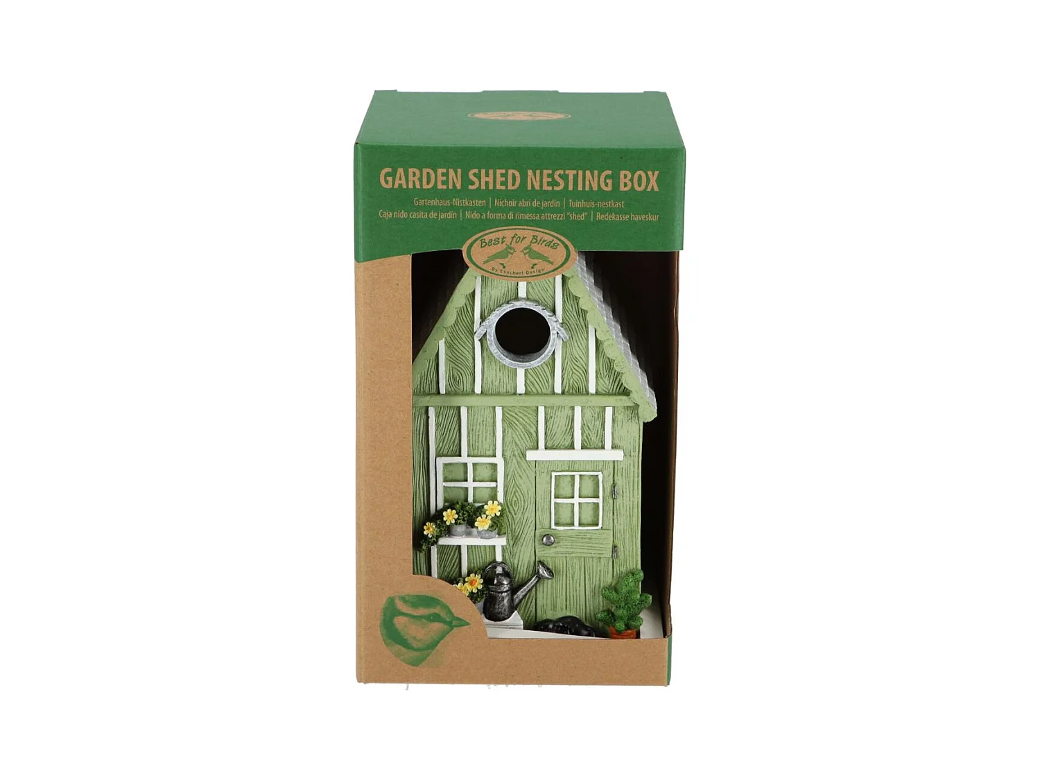 Meisen-Nistkasten aus Polyresin und Sperrholz Gartenhaus