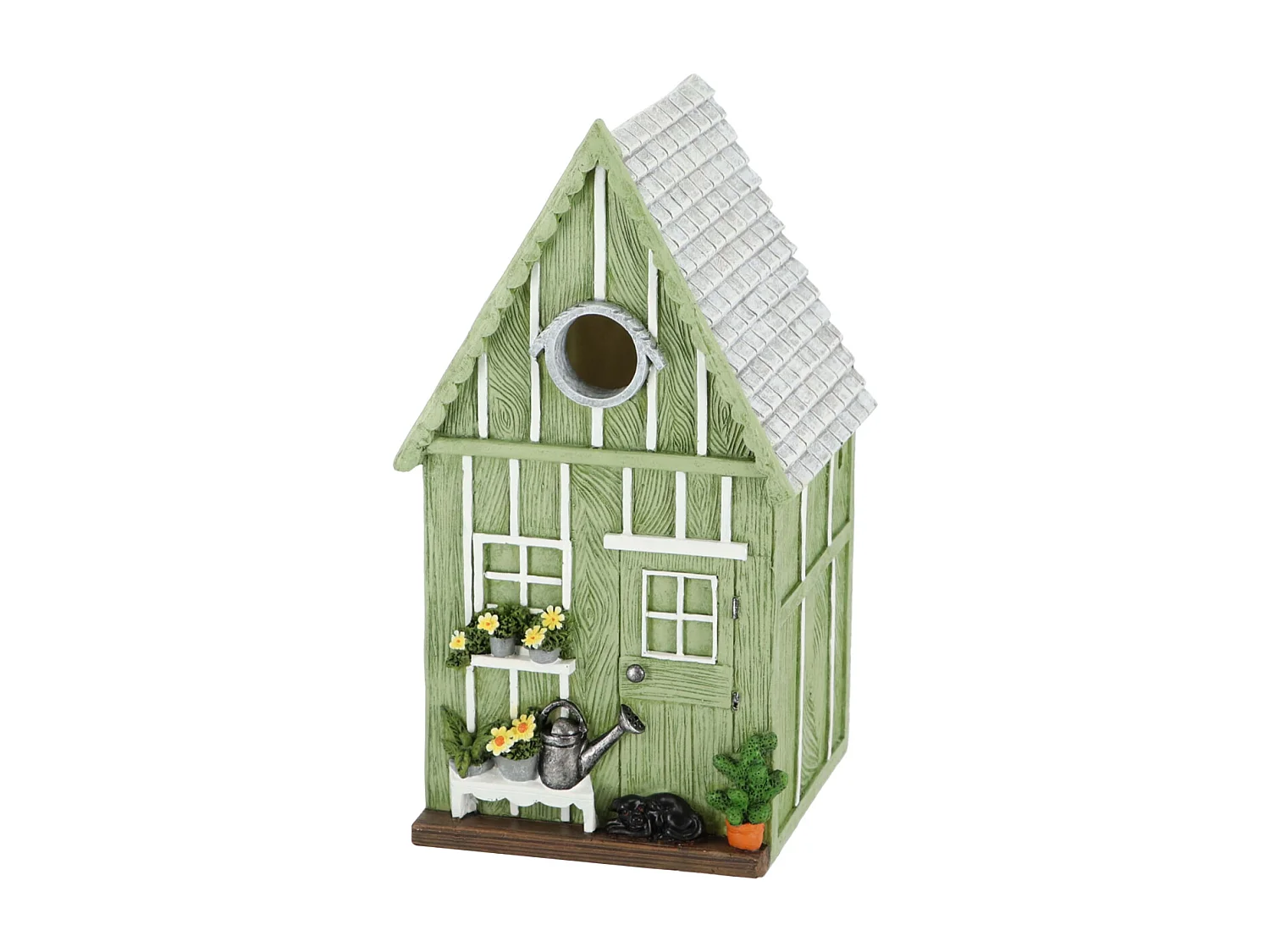 Meisen-Nistkasten aus Polyresin und Sperrholz Gartenhaus