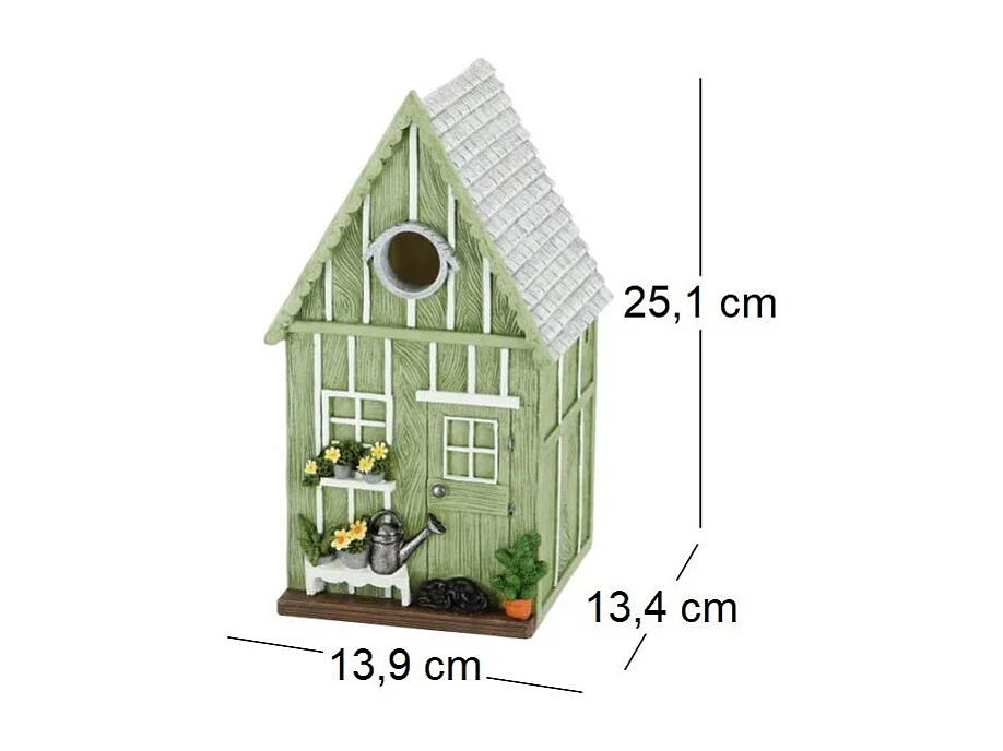 Meisen-Nistkasten aus Polyresin und Sperrholz Gartenhaus