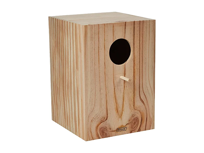 Nichoir pour cage en bois brut