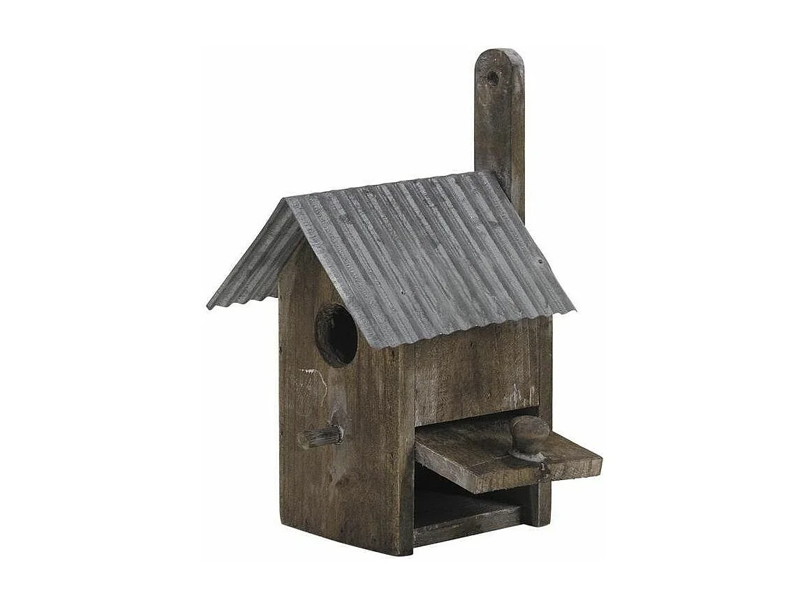 Nichoir oiseau bois et zinc