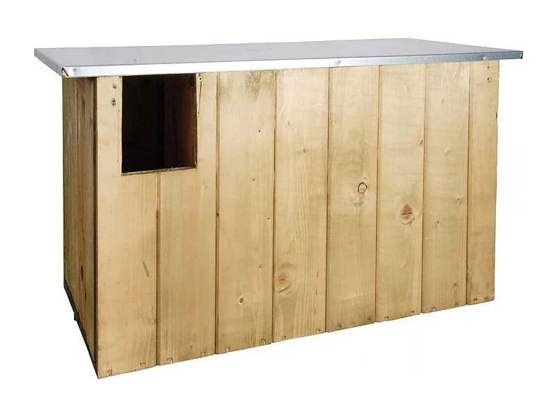 Nichoir Chouette en pin et zinc