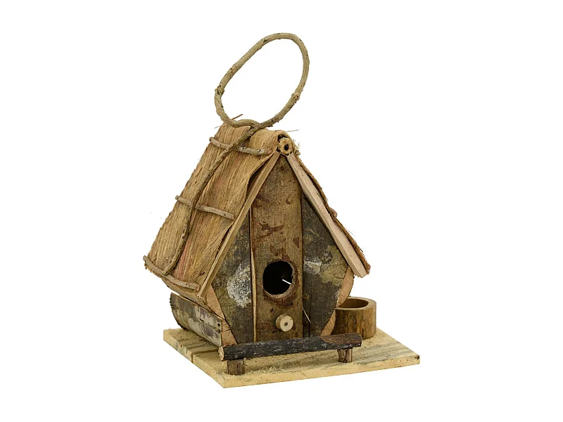 Nichoir en bois avec mangeoire  à suspendre Tunga