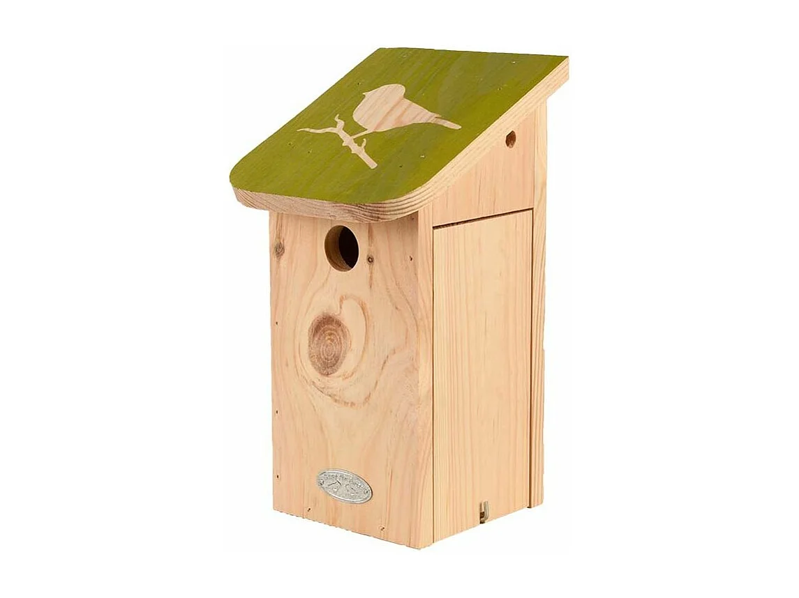 Nichoir pour mésange bleue en pin pochoir