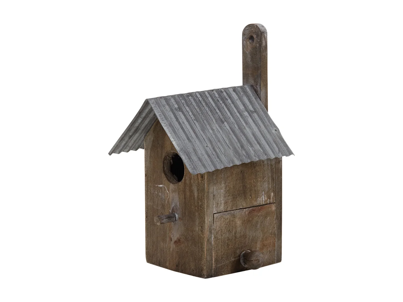 Nichoir oiseau bois et zinc (Lot de 2)