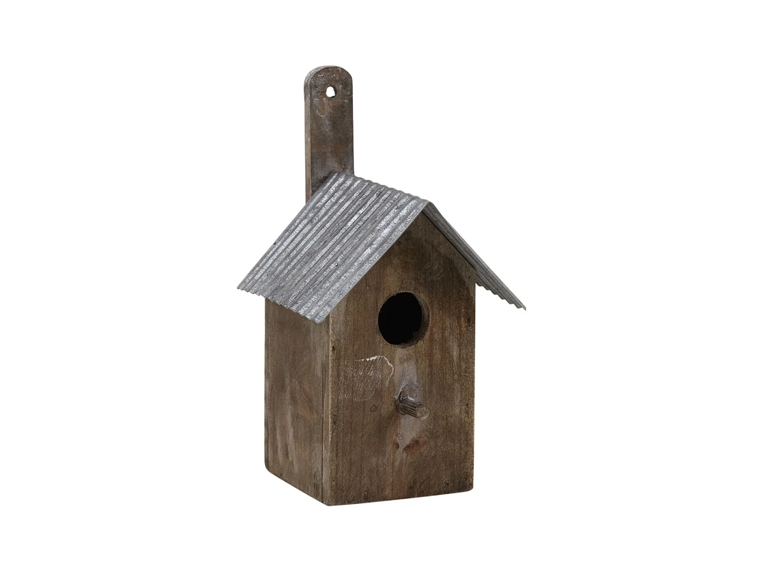 Nichoir oiseau bois et zinc (Lot de 2)