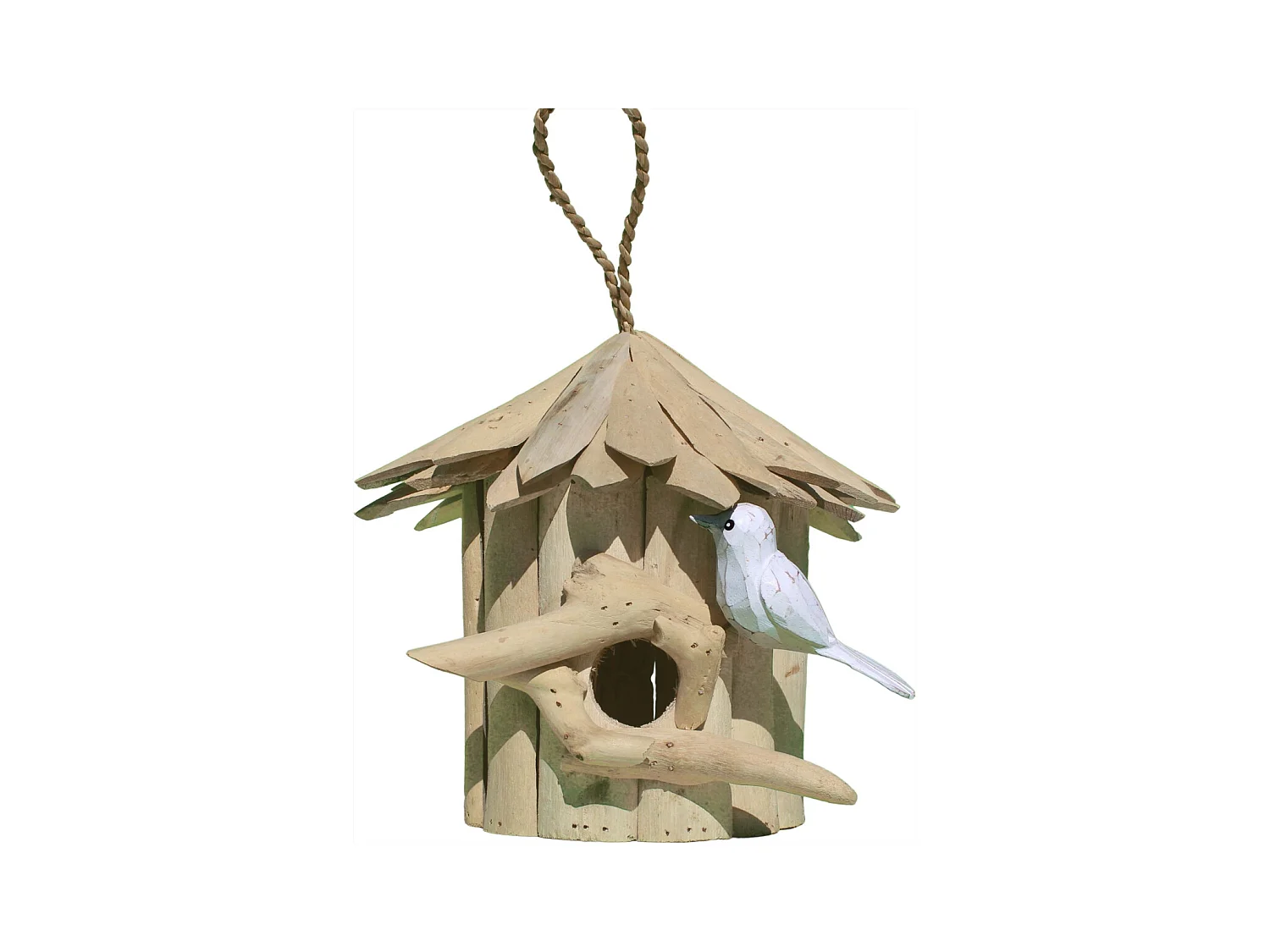 Nichoir rond en bois d'albésia 23 x 22 cm