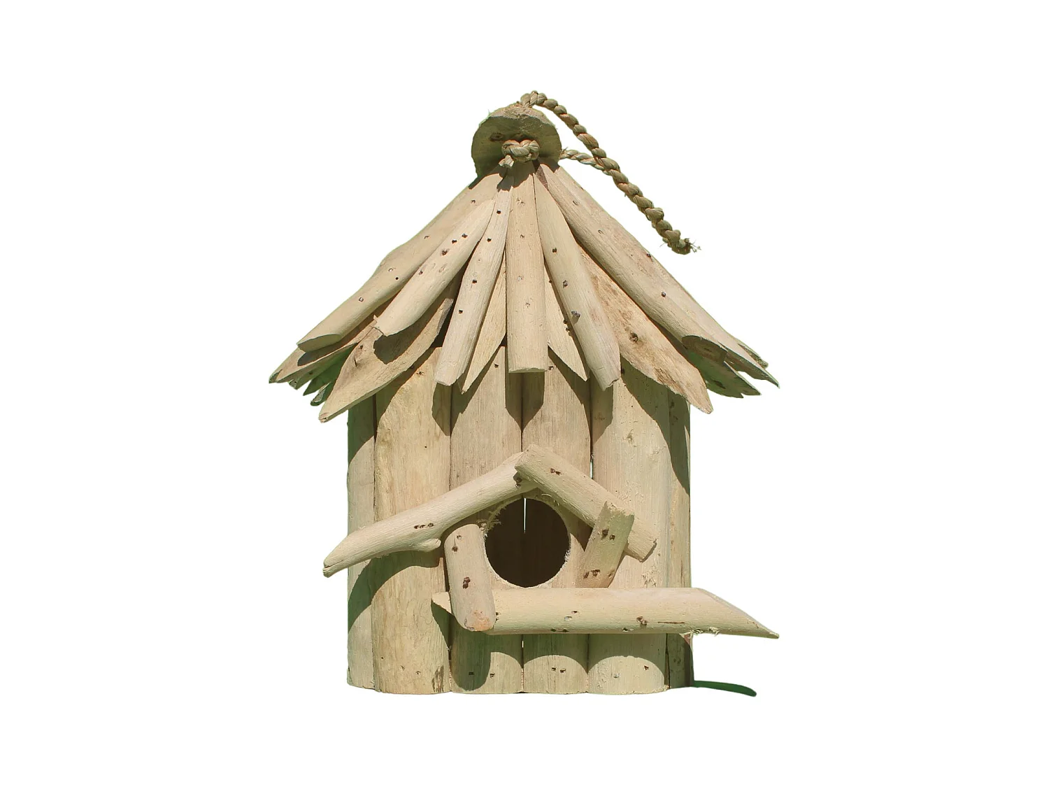 Nichoir carré en bois d'albésia à suspendre 20 x 17 x 24 cm