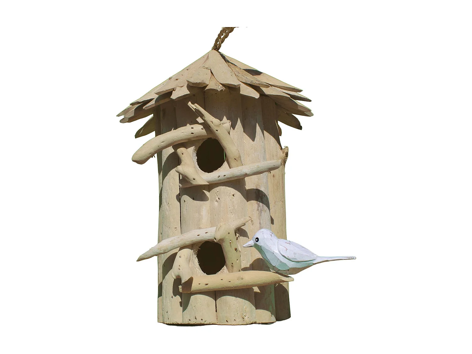 Nichoir hôtel en bois d'albésia à suspendre 26 x 36 cm