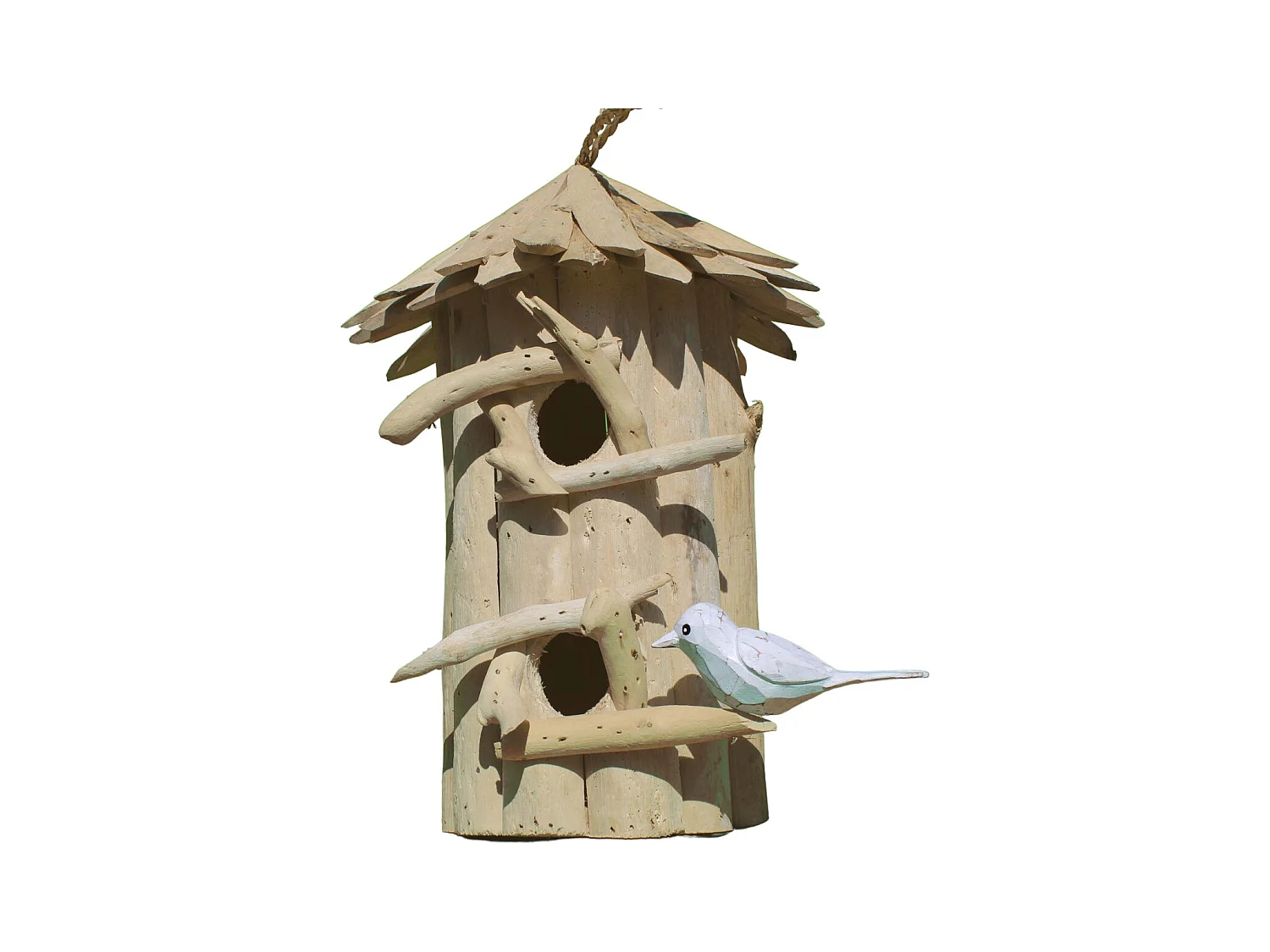 Nichoir hôtel en bois d'albésia à suspendre 26 x 36 cm