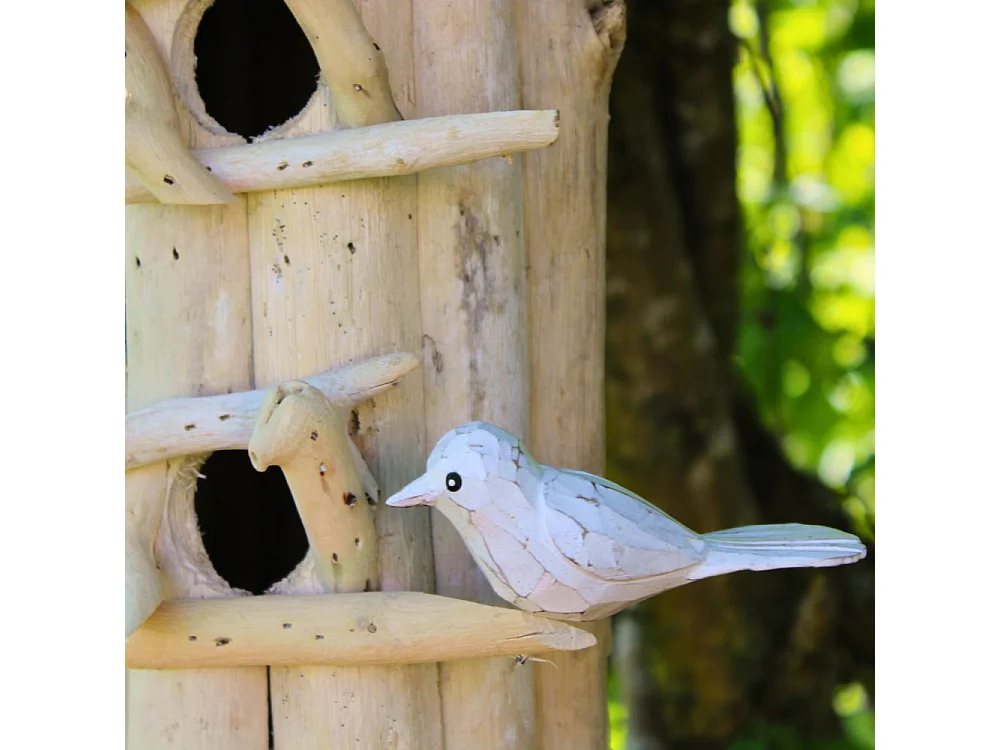 Nichoir hôtel en bois d'albésia à suspendre 26 x 36 cm