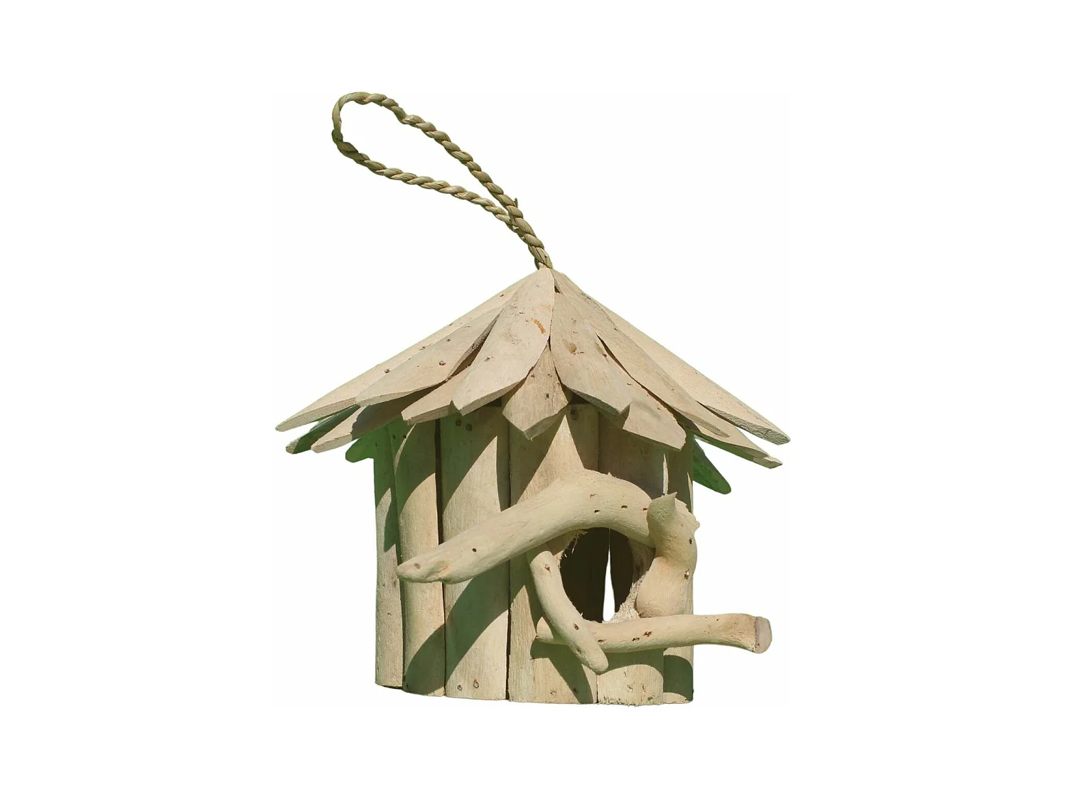 Nichoir rond en bois d'albésia 20 x 18 cm