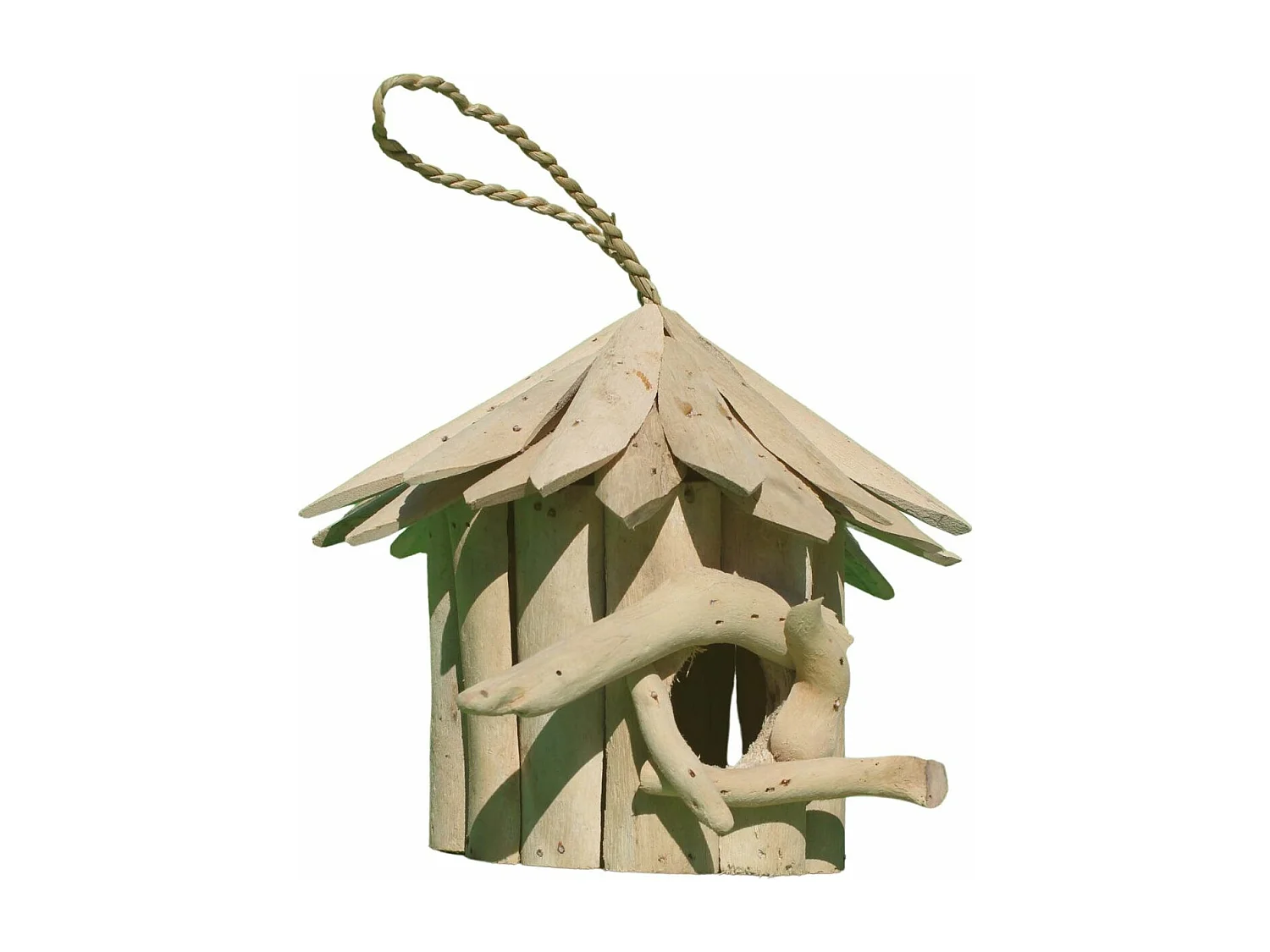 Nichoir rond en bois d'albésia 20 x 18 cm