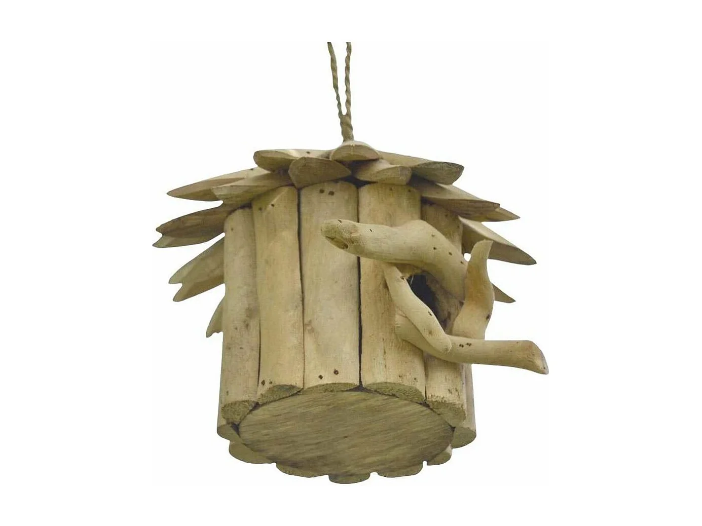 Nichoir rond en bois d'albésia 20 x 18 cm