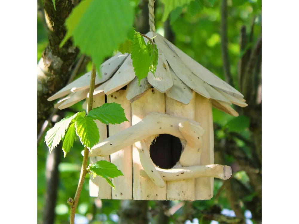 Nichoir rond en bois d'albésia 20 x 18 cm