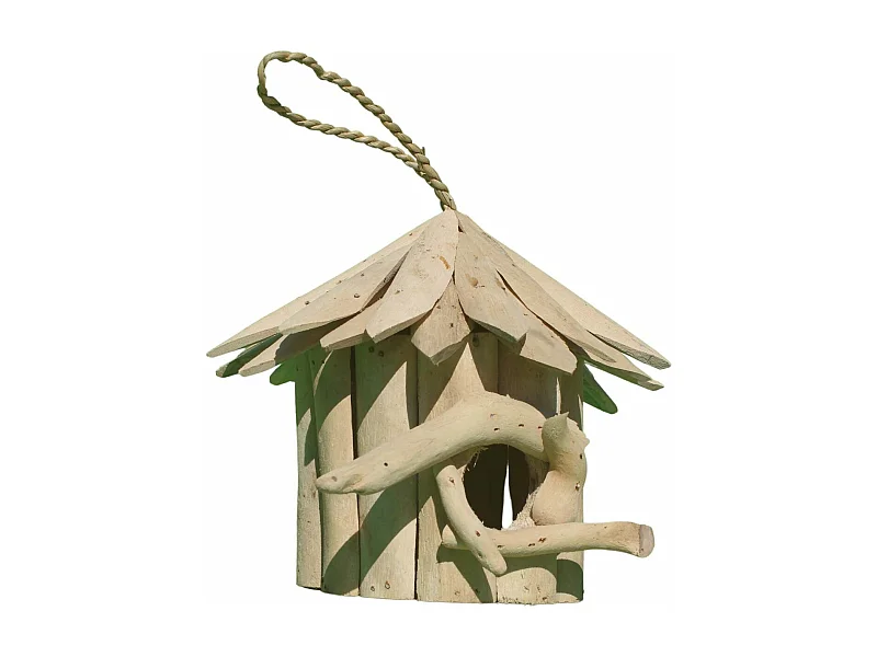 Nichoir rond en bois d'albésia 20 x 18 cm