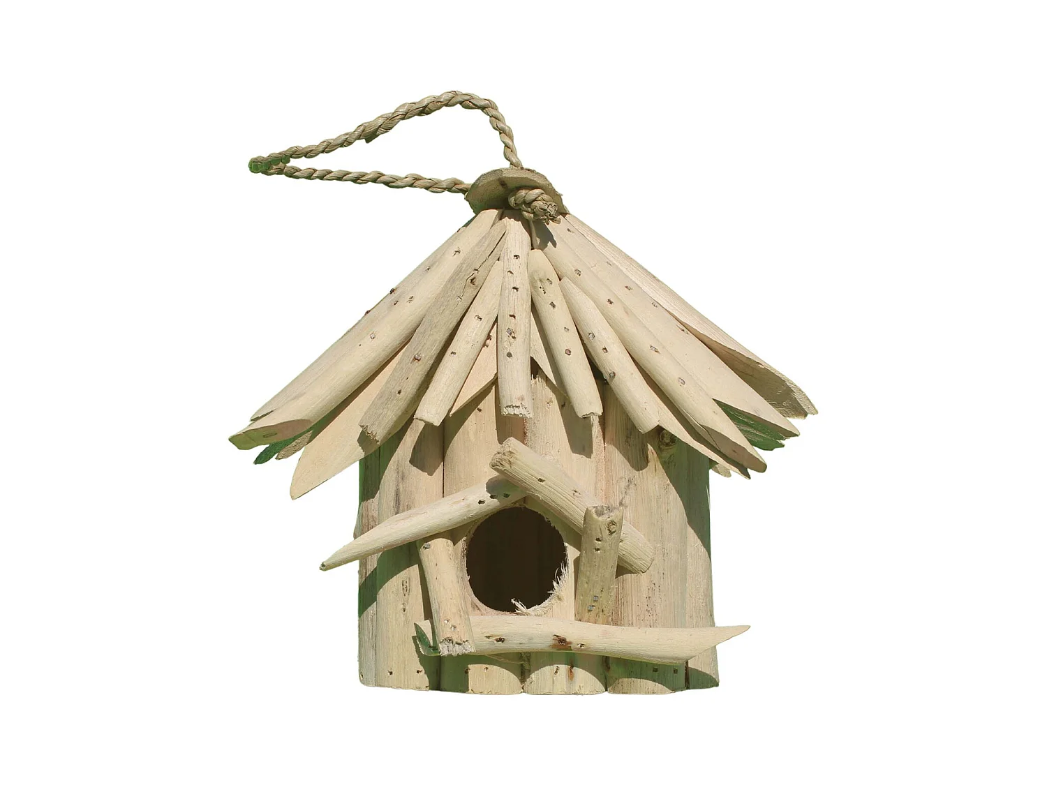 Nichoir carré en bois d'albésia à suspendre 19 x 19 x 20 cm