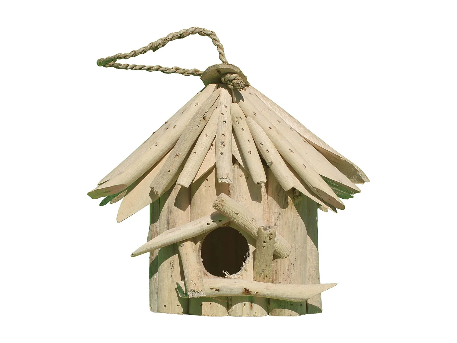 Nichoir carré en bois d'albésia à suspendre 19 x 19 x 20 cm