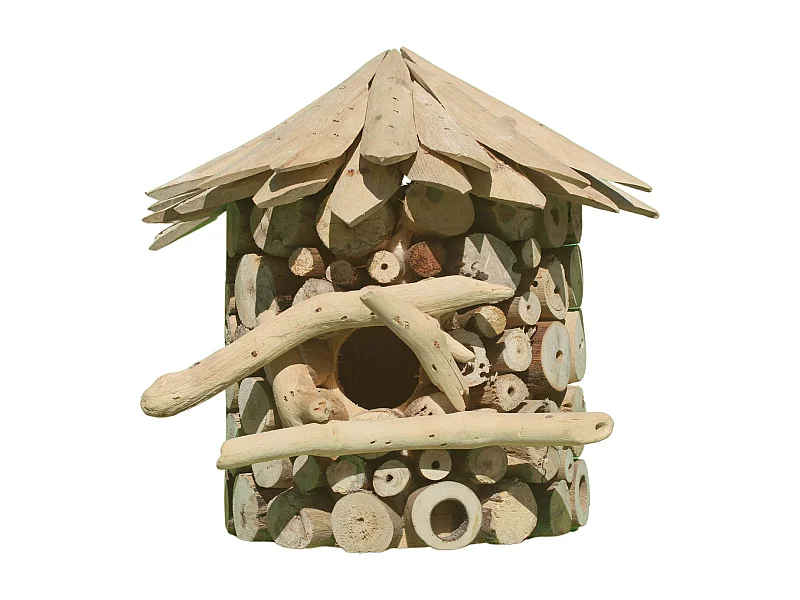 Nichoir demi-rond en bois d'albésia à accorcher