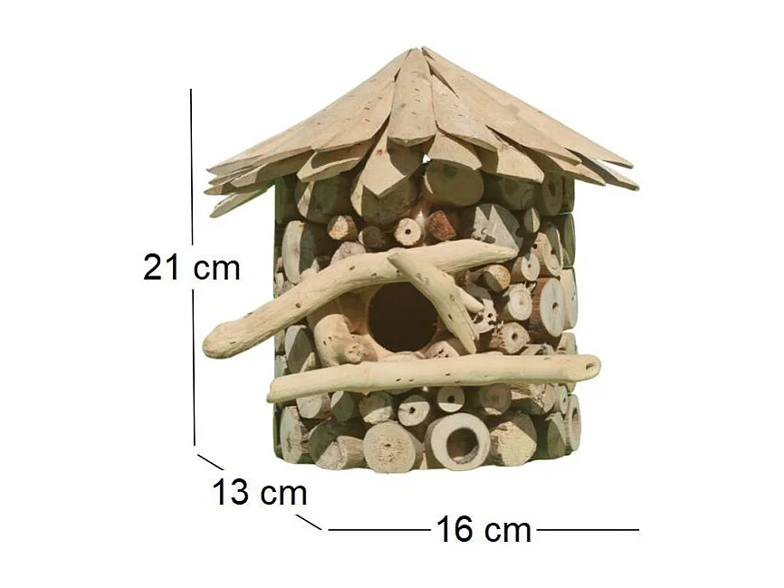 Nichoir demi-rond en bois d'albésia à accorcher