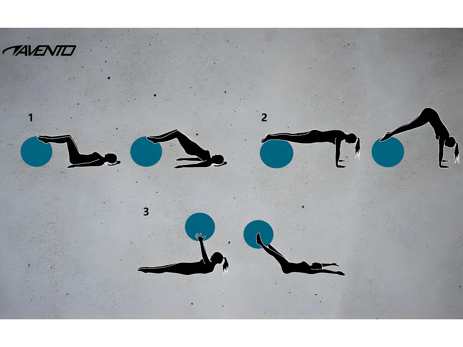 AVENTO Swiss ball L - 75 cm - Noir