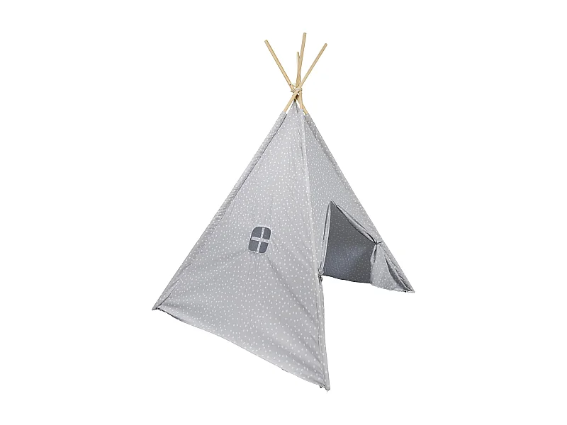 Tipi Gris 120x120x160cm Gris, Blanc, Marron