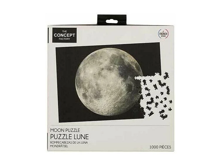 Puzzle Lune "1000 Pièces" 48x73cm Noir & Gris
