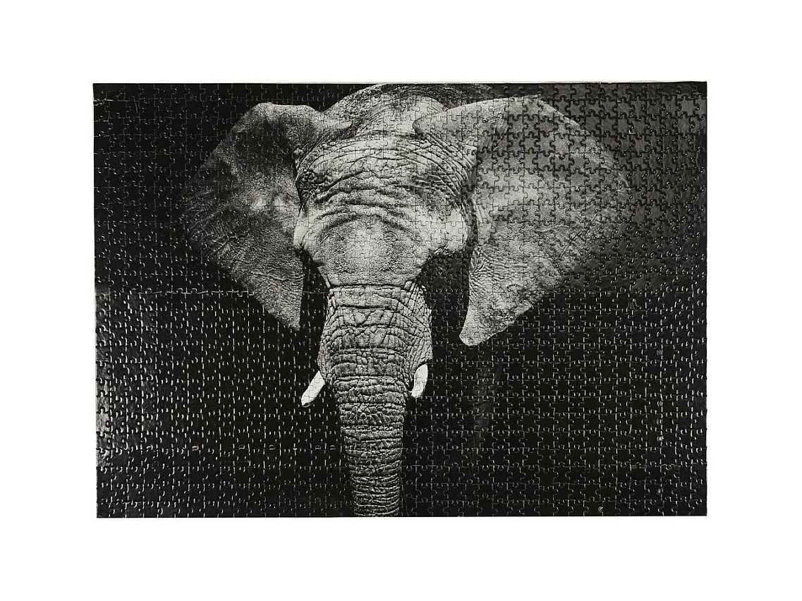 Puzzle Éléphant "1000 Pièces" 48x73cm Noir & Gris