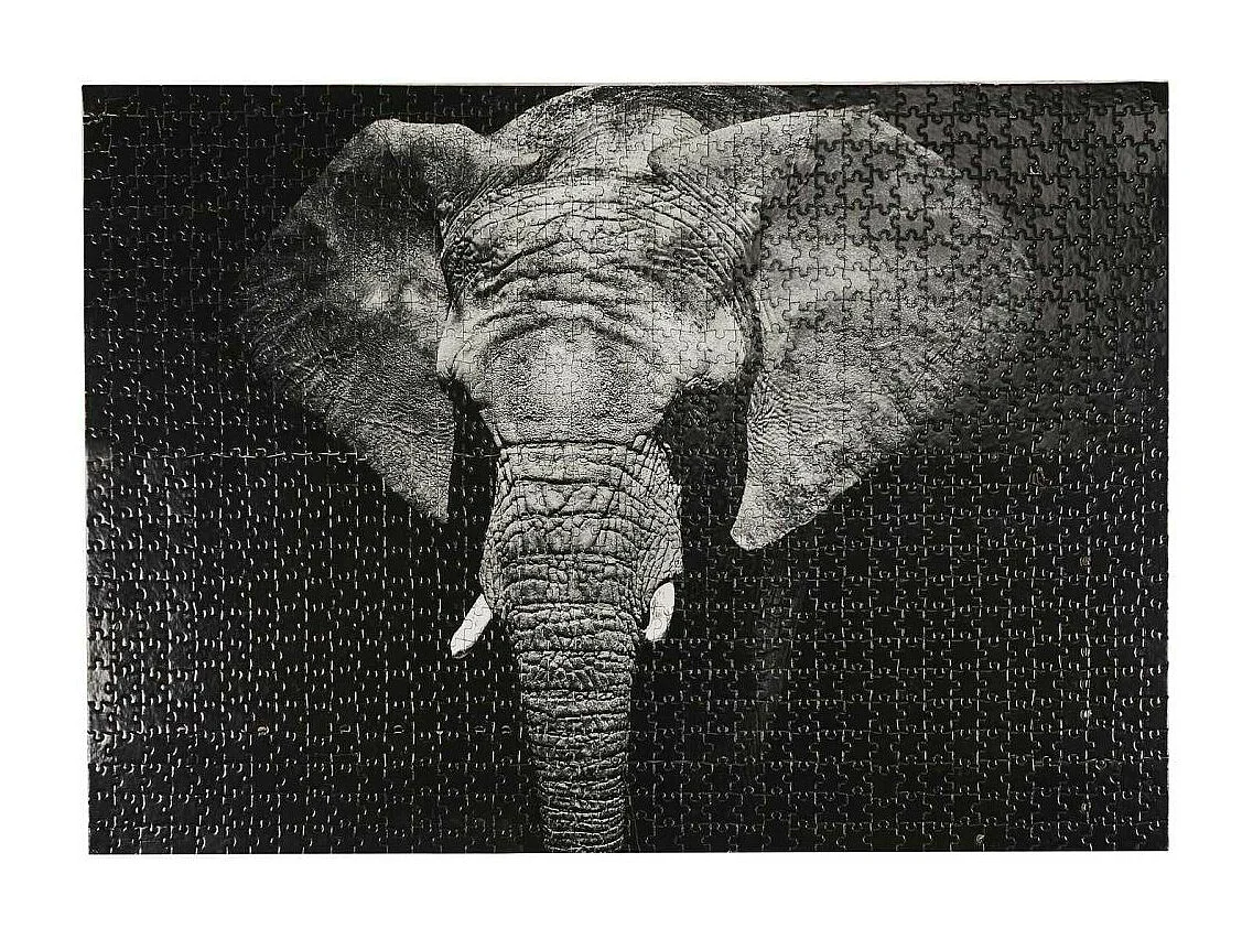 Puzzle Éléphant "1000 Pièces" 48x73cm Noir & Gris