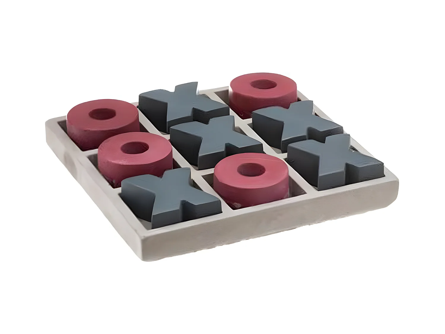Jeu de Société en Ciment "Morpion" 15cm Gris