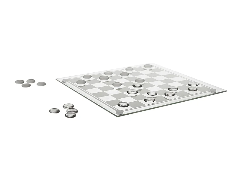 12jeu De Dames En Verre Blanc, Noir