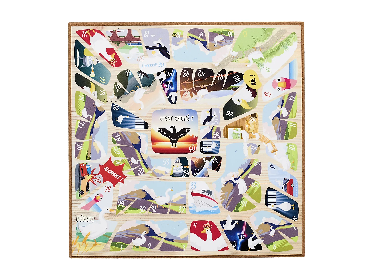 Jeu De L Oie En Bois Rouge, Bleu, Vert, Jaune