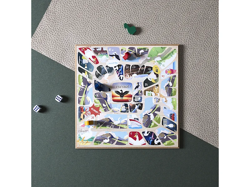 Jeu De L Oie En Bois Rouge, Bleu, Vert, Jaune