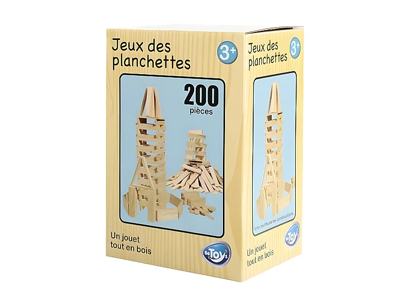 Jeu de Création en Bois "200 Planchettes" Naturel
