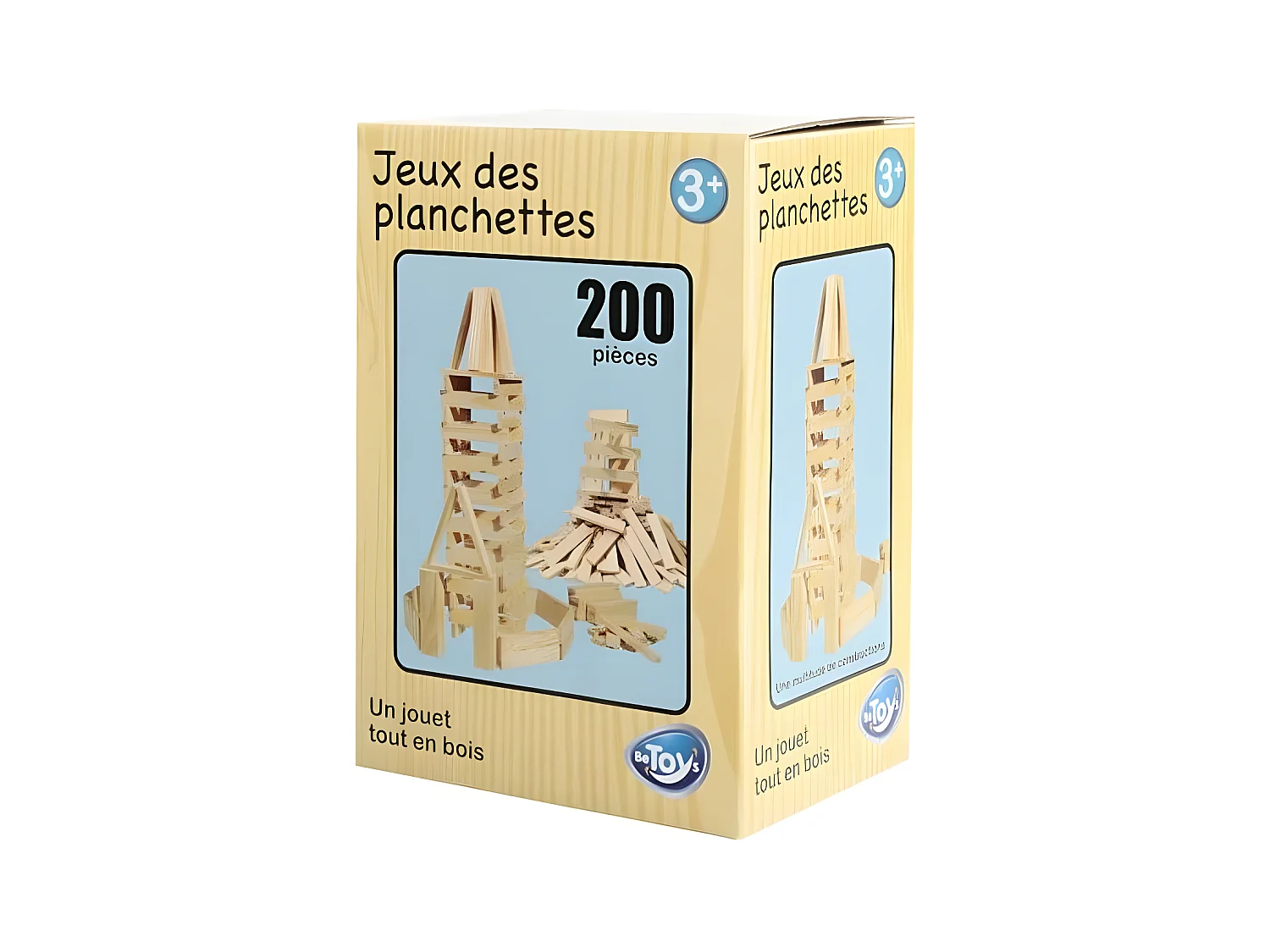Jeu de Création en Bois "200 Planchettes" Naturel