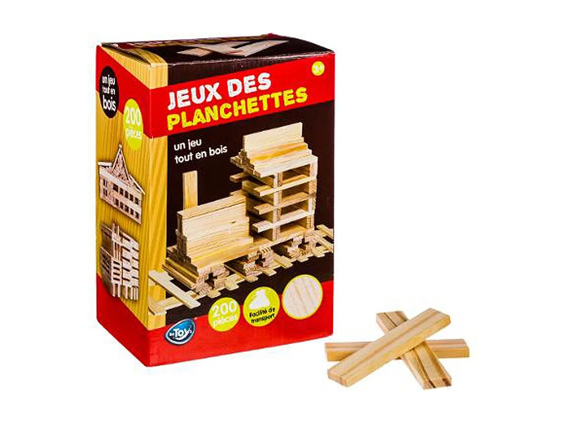 Jeu de Création en Bois "200 Planchettes" Naturel