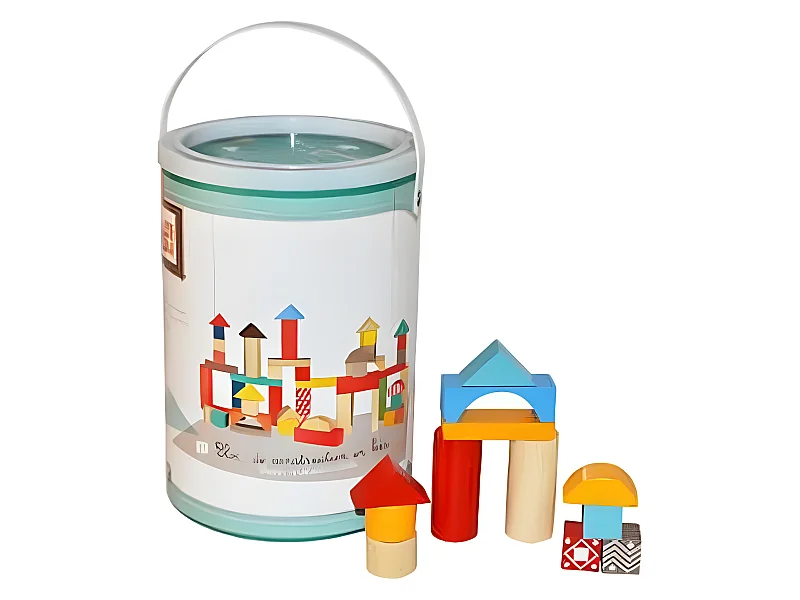 Jeu de Construction en Bois "100 Blocs"