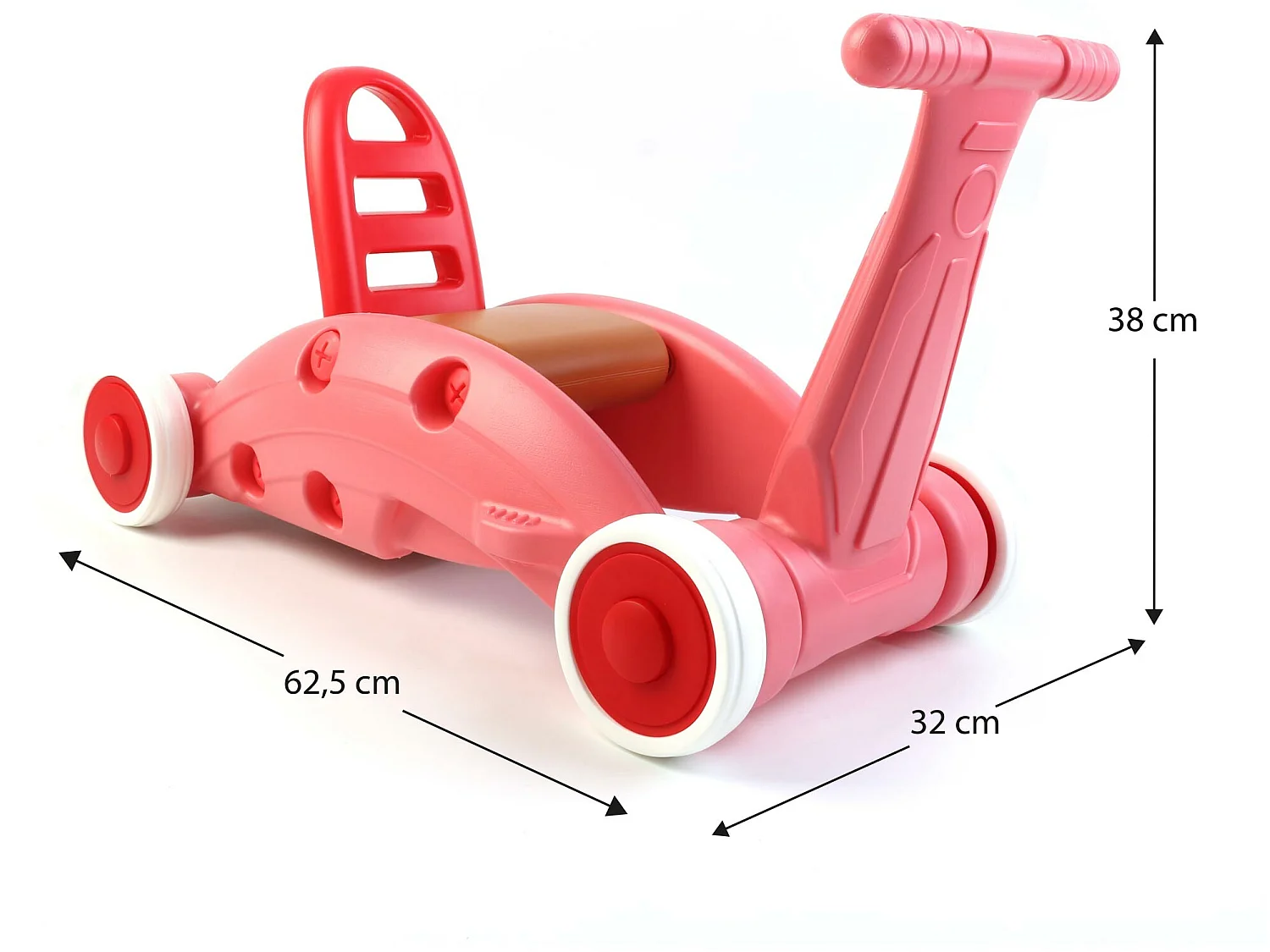 Draisienne 3en1 Robincool Children 62,5x32x38cm Convertible en Trotteur et Jouet à Bascule avec Guidon, Siège et Dossier