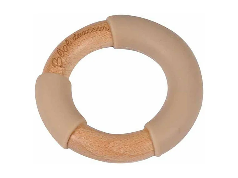 Jouet d'Éveil Bébé "Anneau en Bois" 7cm Naturel
