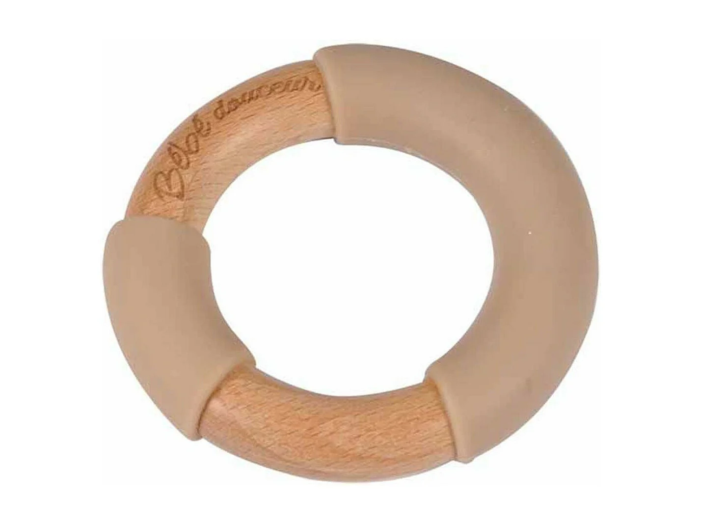 Jouet d'Éveil Bébé "Anneau en Bois" 7cm Naturel