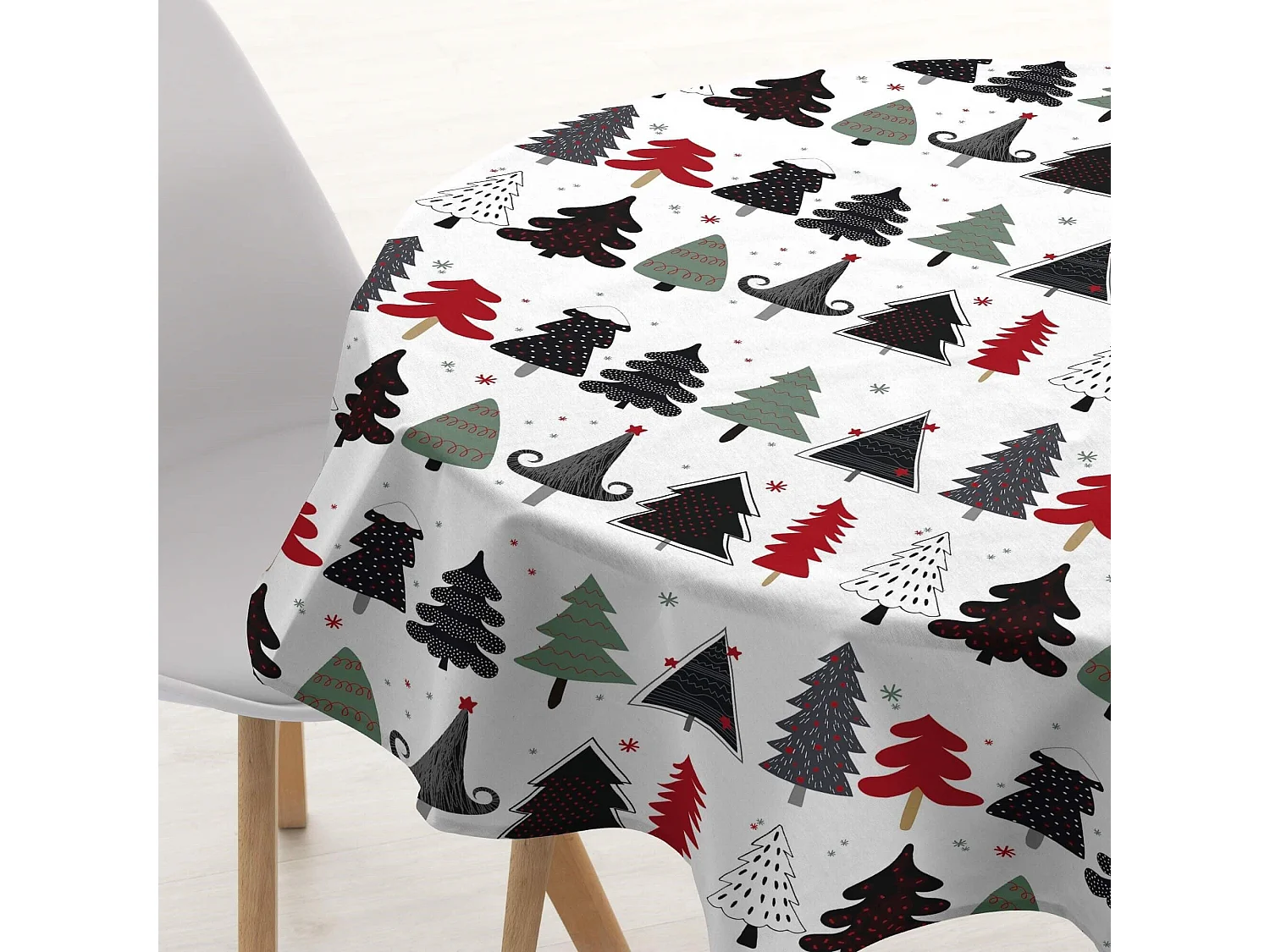 Nappe ronde enduite anti-taches Merry Christmas 14 diamètre 140 cm