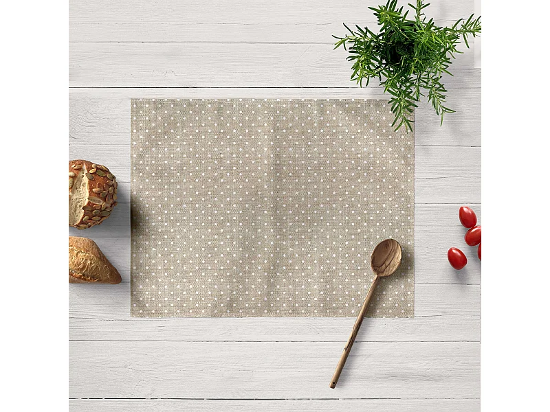 Pack 2 unidades mantel individual resinado Plumeti Blanco 100% algodón 45x35 cm