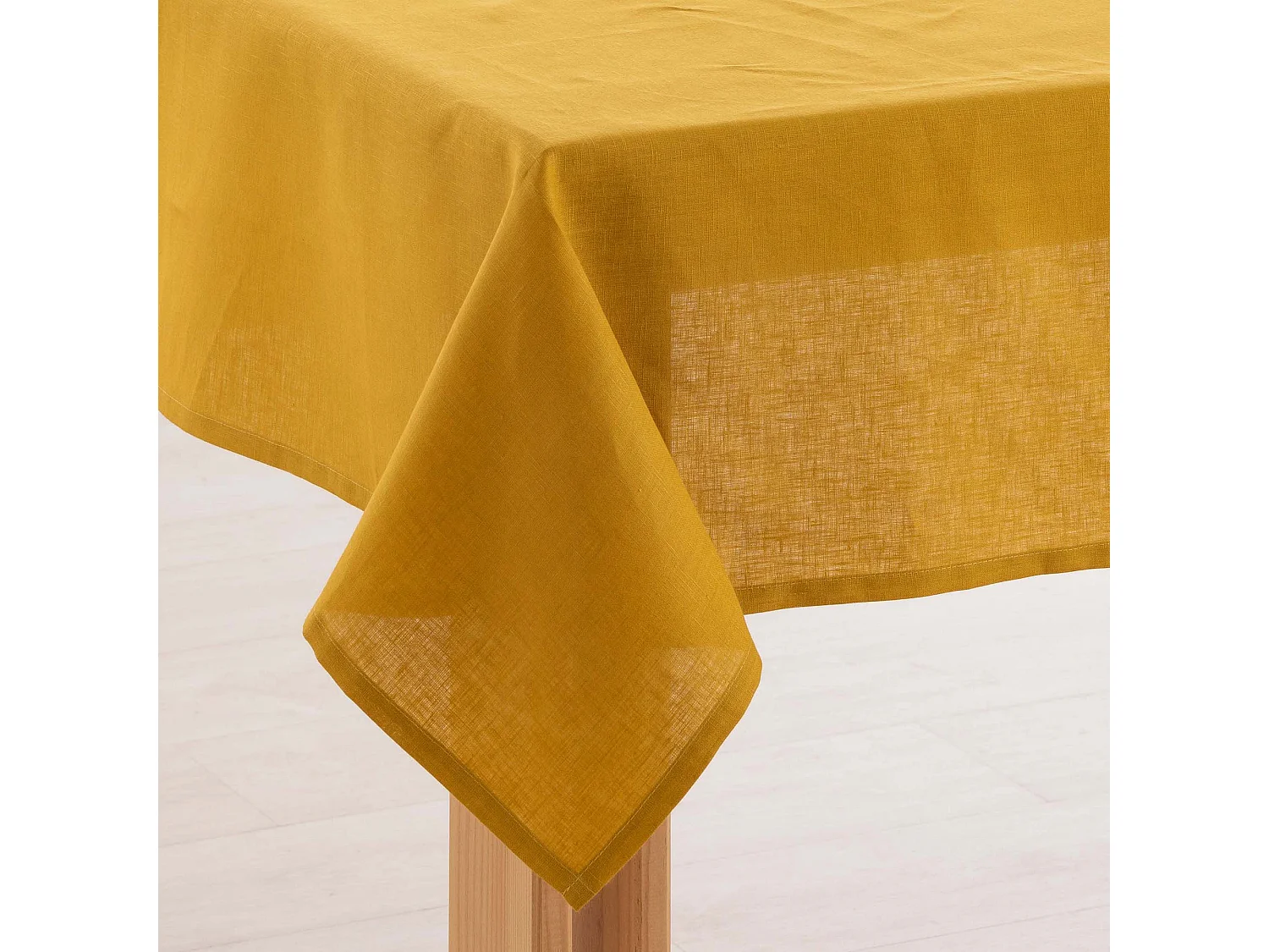 Mantel hidrofugo antimanchas Lino 100% Mustard - 100x150 cm