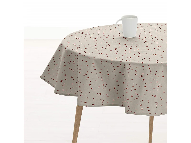 Mantel redondo resinado antimanchas Merry Christmas 23 Diámetro 100 cm