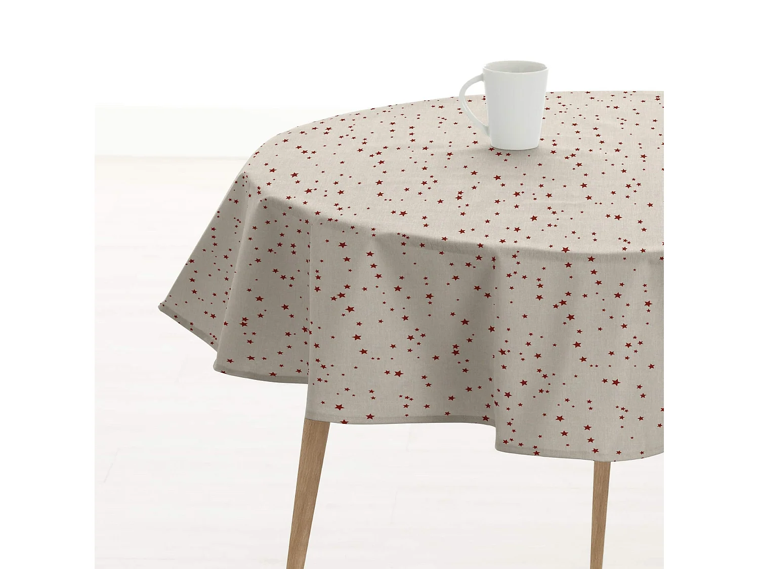 Mantel redondo resinado antimanchas Merry Christmas 23 Diámetro 100 cm