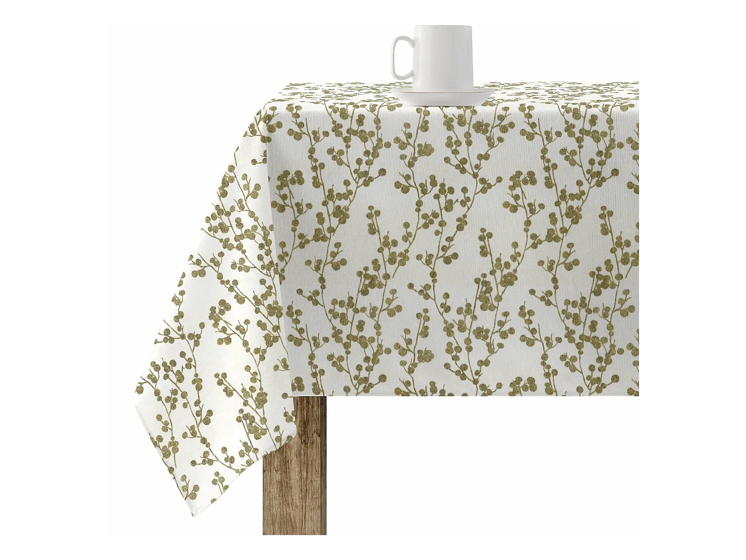 Mantel resinado antimanchas Tree Gold 140x140 cm