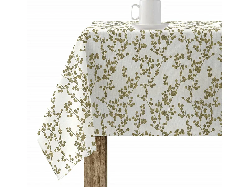 Nappe enduite anti-taches Tree Gold 140x140 cm