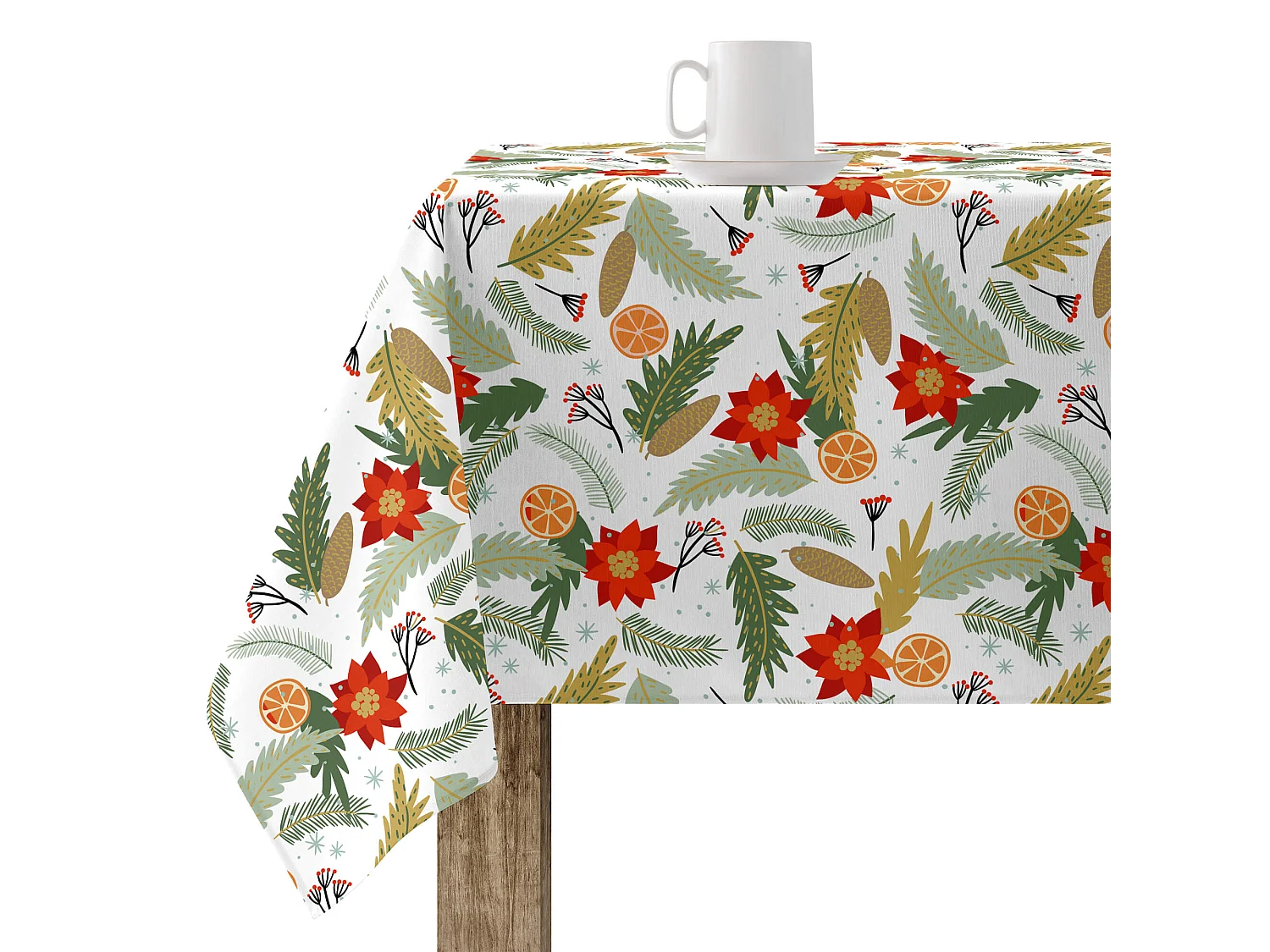 Nappe enduite anti-taches Merry Christmas 33 200x140 cm