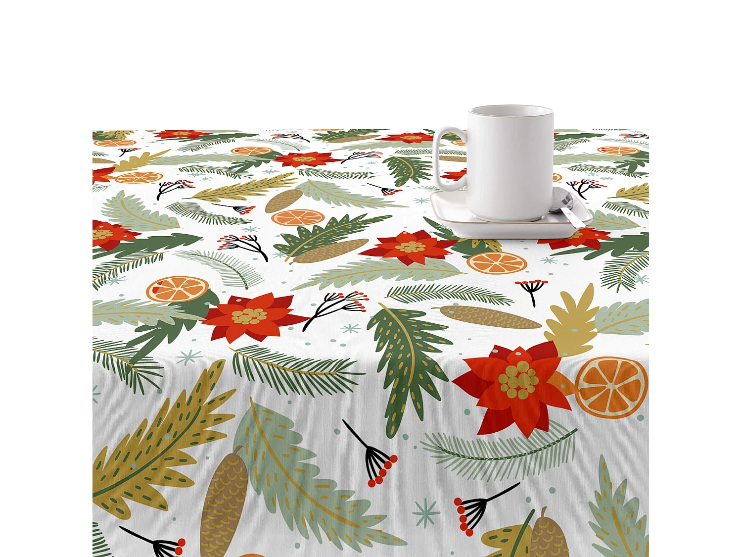 Nappe enduite anti-taches Merry Christmas 33 200x140 cm