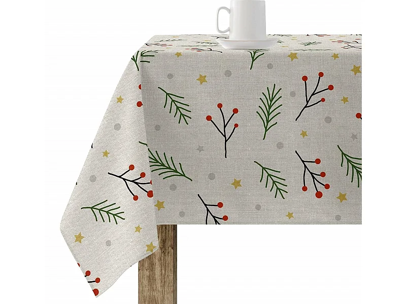Nappe enduite anti-taches Merry Christmas 35 200x140 cm